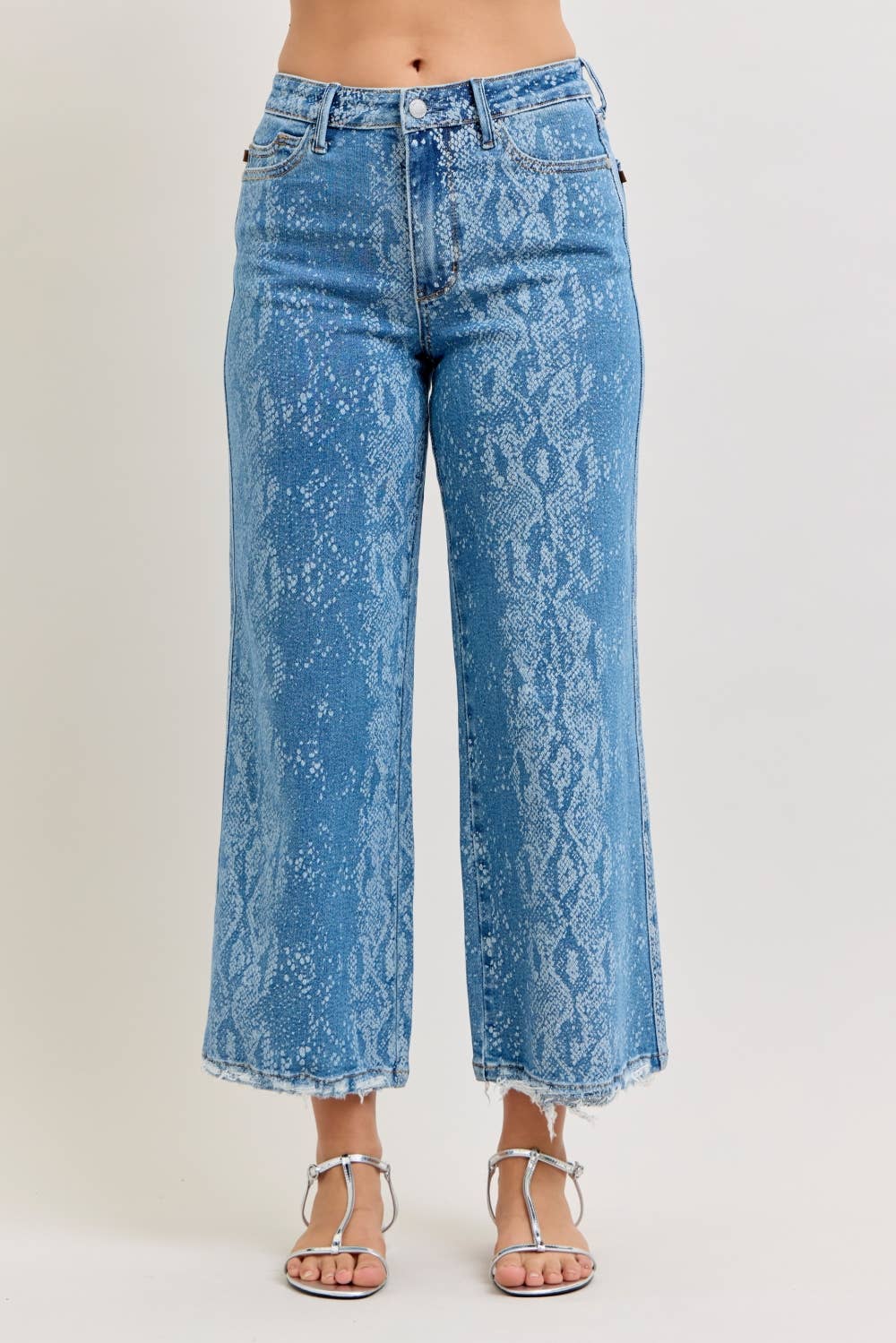 Snake Skin Cropped Jean