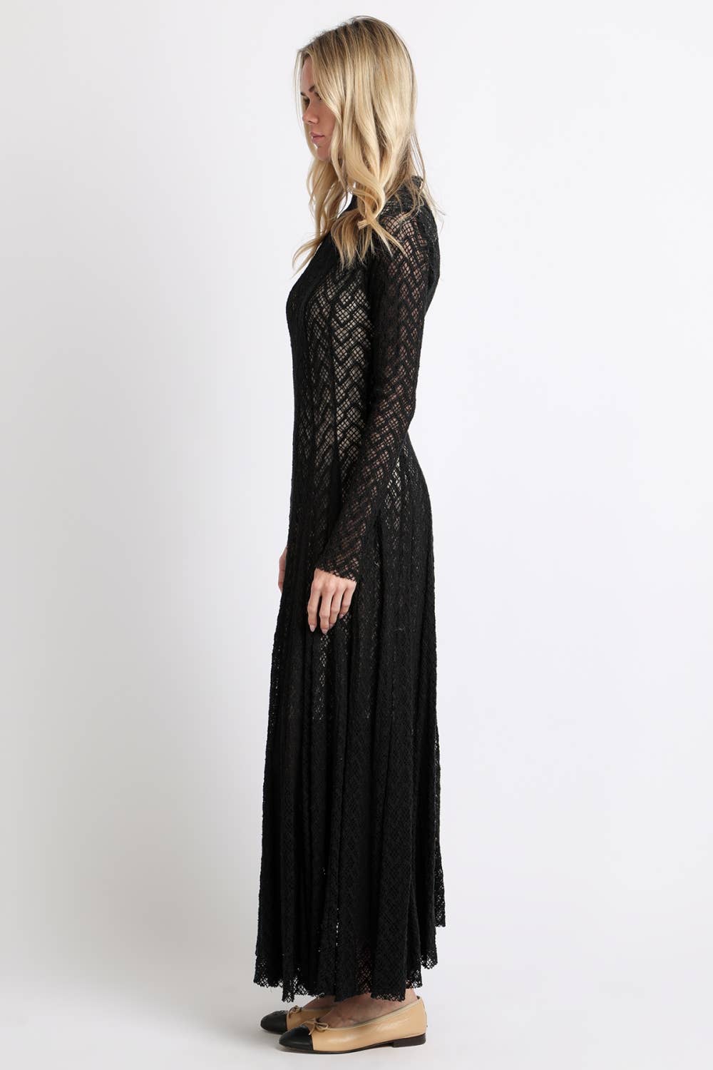 Geometric Crochet Lace Maxi Dress