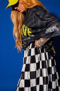 Victory Lap Checkered Maxi Pleated Skirt
