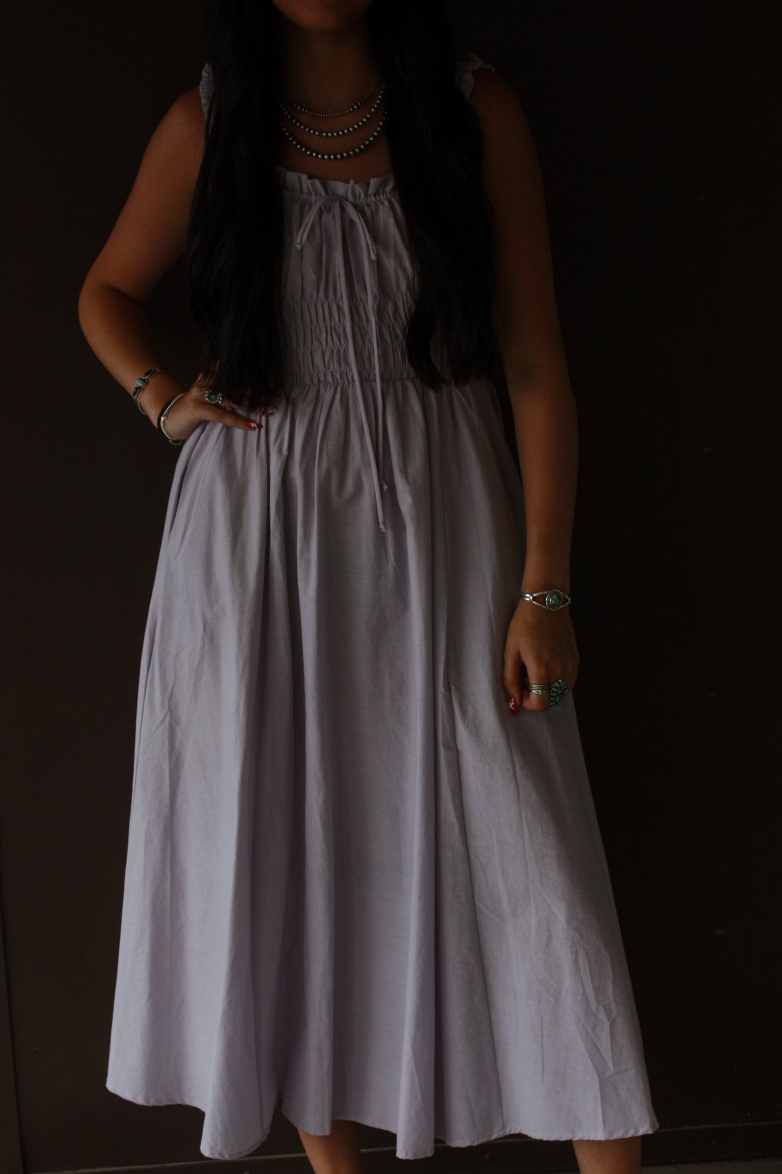 Woven Cotton Sleeveless Dress