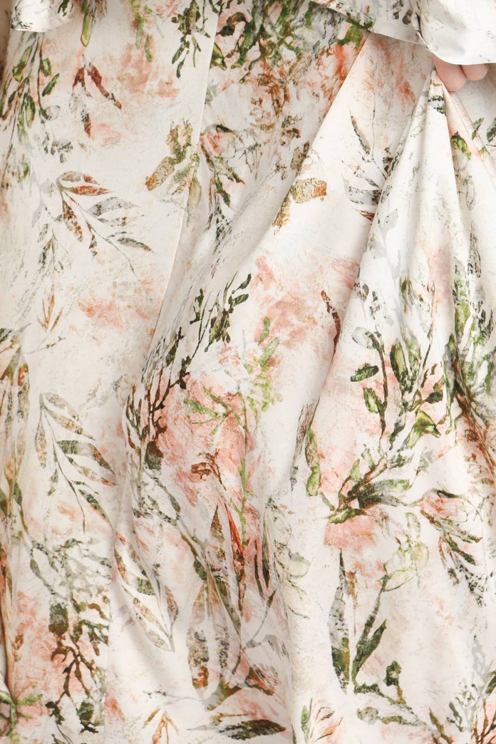 Watercolor Floral Printed Satin Tunic & Skirt Set