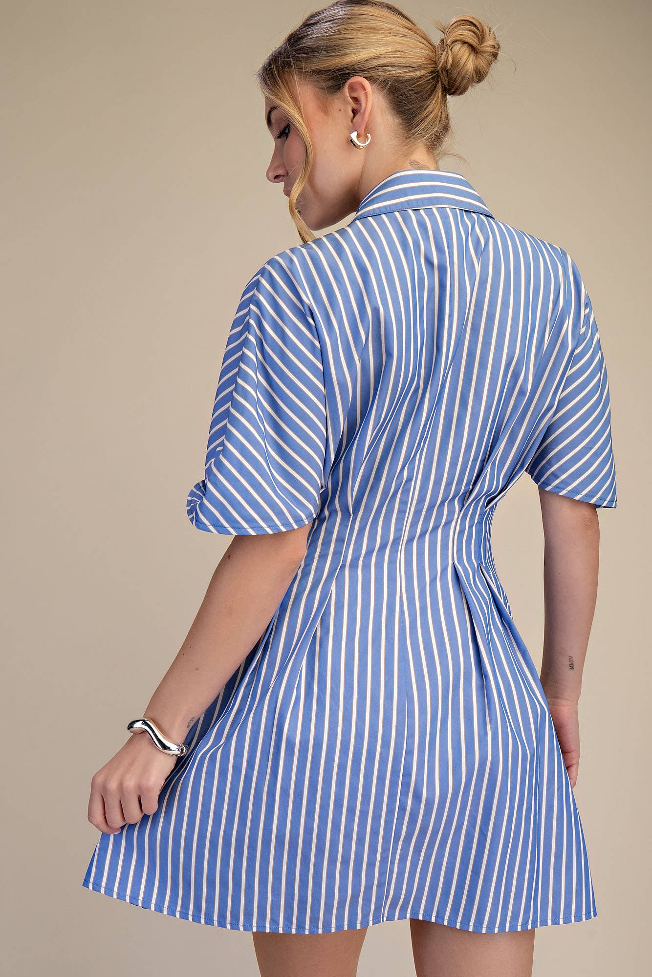 Short-Sleeve Hourglass Mini Dress