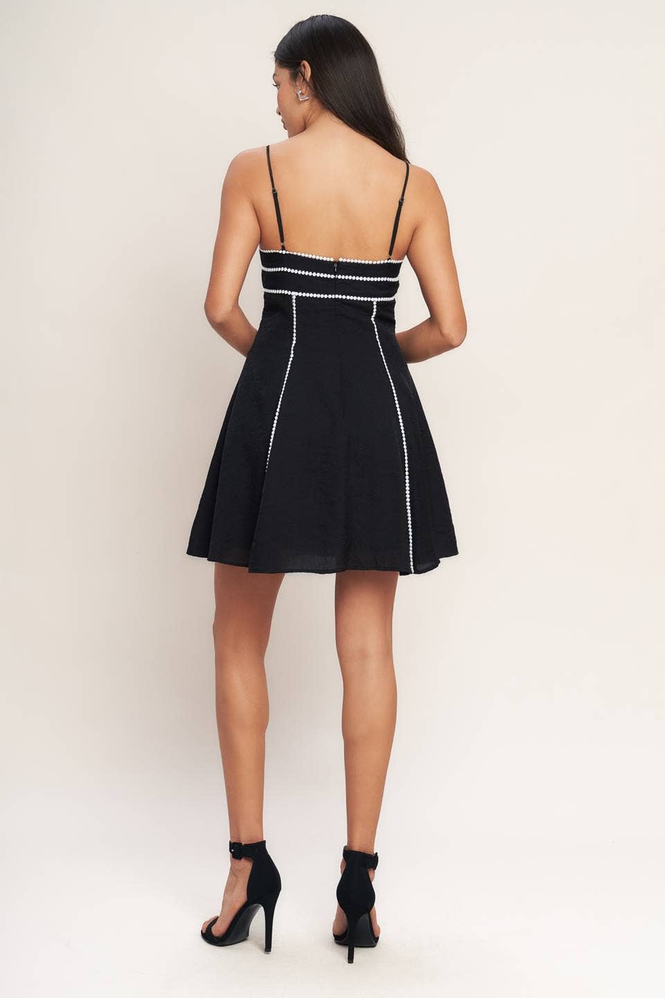Black Piped Mini Dress