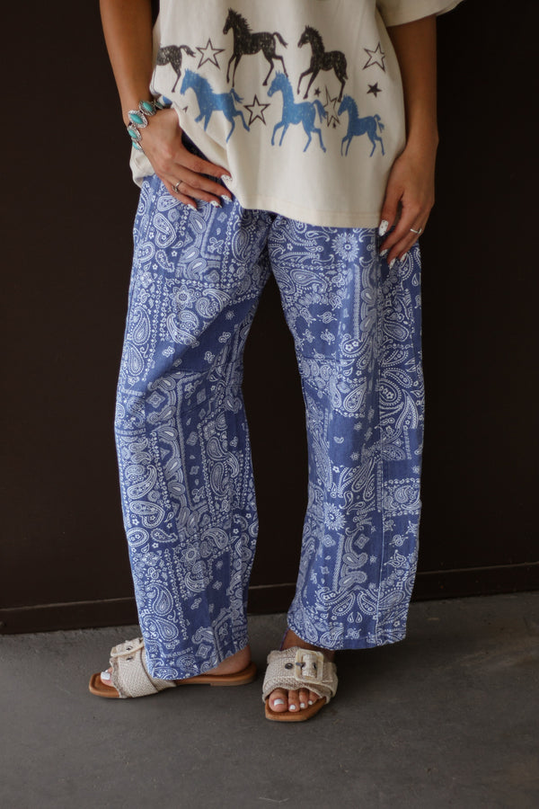 Bandana Barrel Jean
