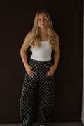 Black Polka Dot Barrel Jean