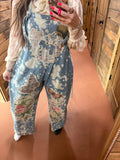 Acid Wash Patchwork Overalls