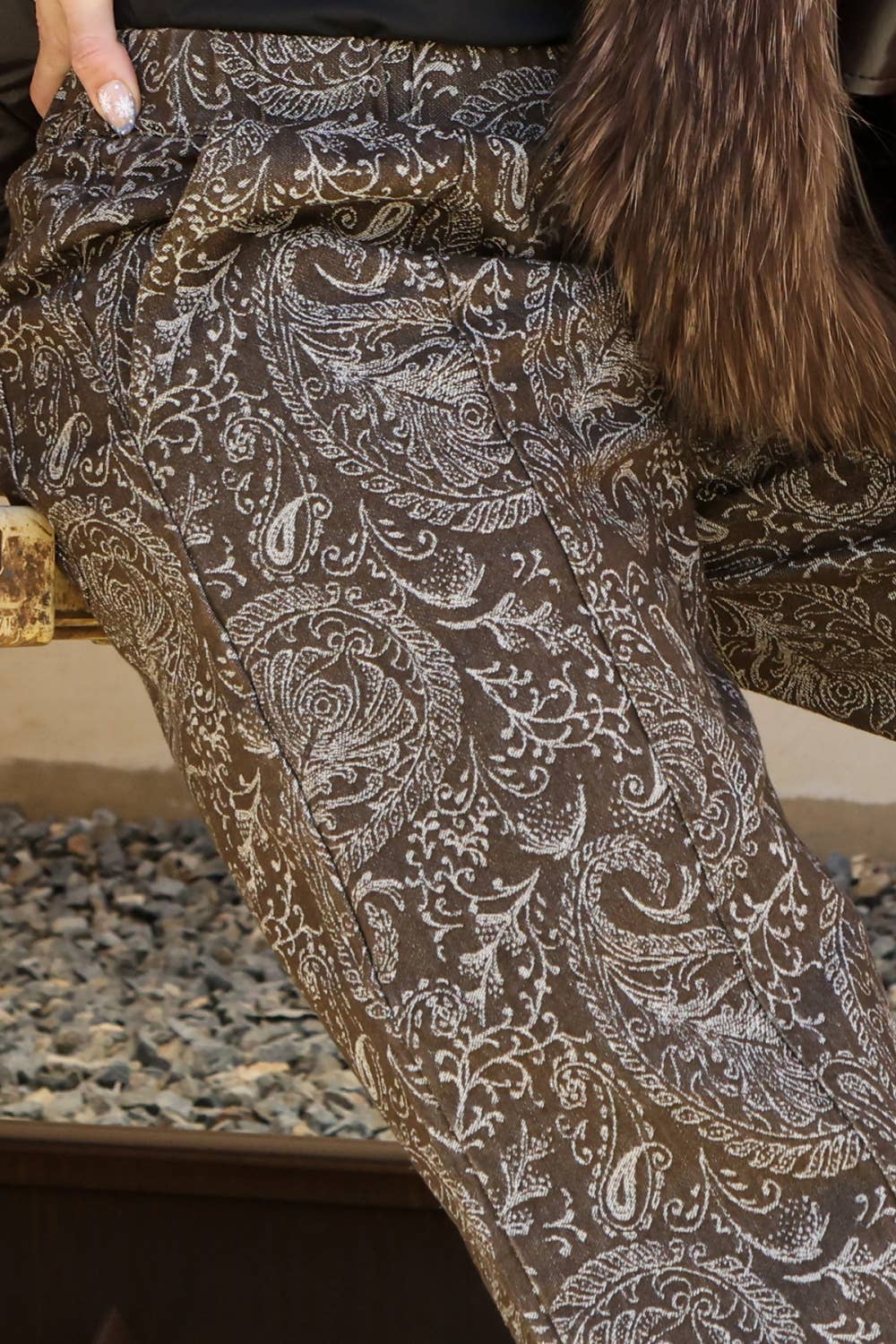 Paisley Printed High Waisted Joggers