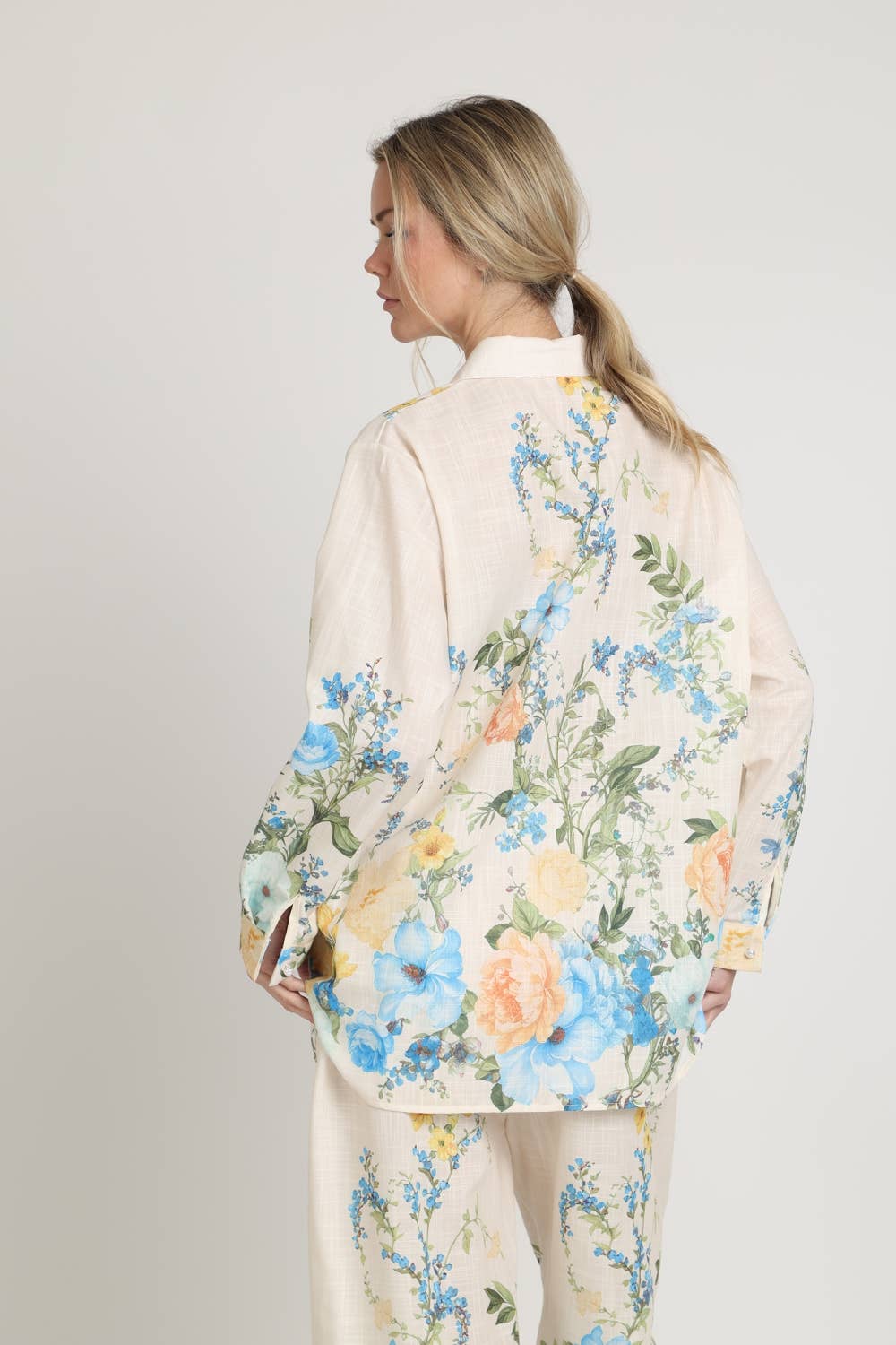 Botanical Print Relaxed Shirt And Trouser Set