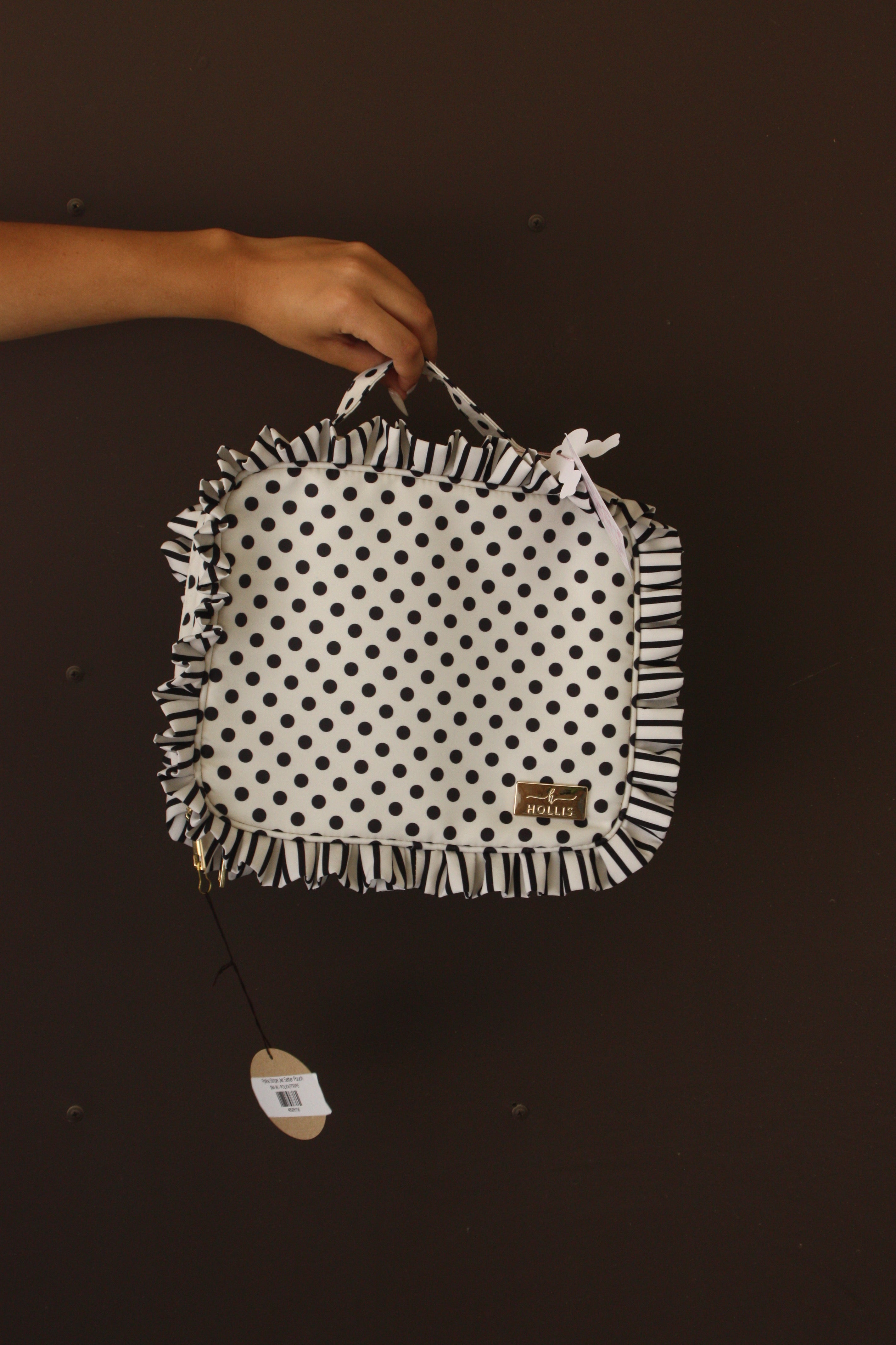 Polka Stripe Large Clear Pouch