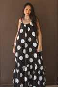 Polka dot tie-strap maxi dress