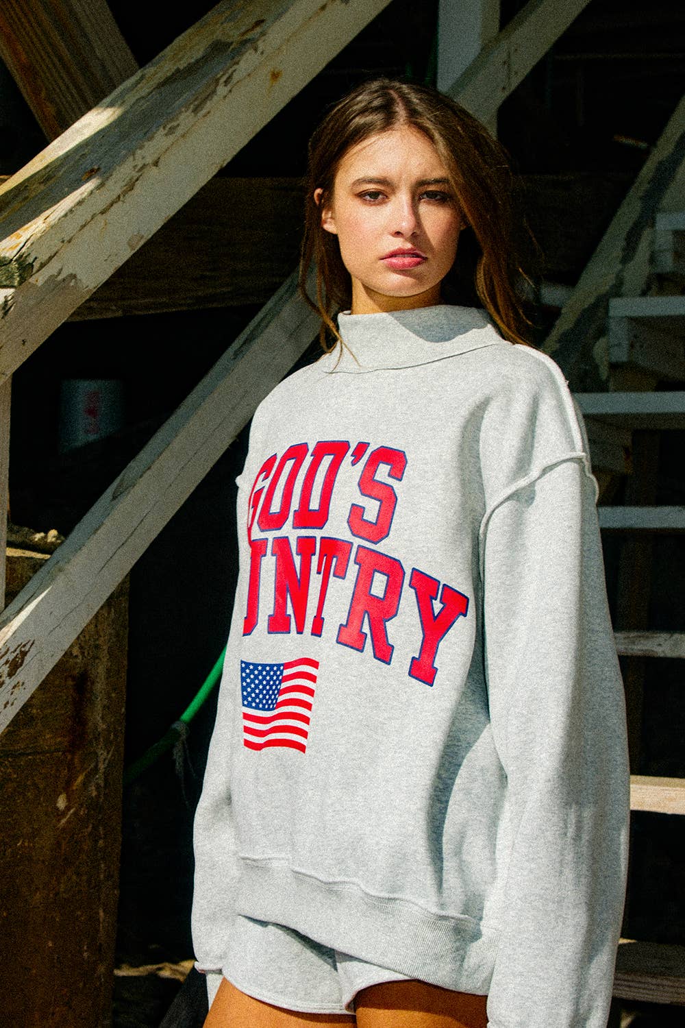 Gods Country Reversible Mock-neck Sweatshirt