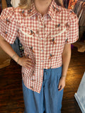 Gingham Horse Pearl Snap
