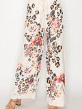 Origami Apparel Printed Drawstring Pants Leopard Floral