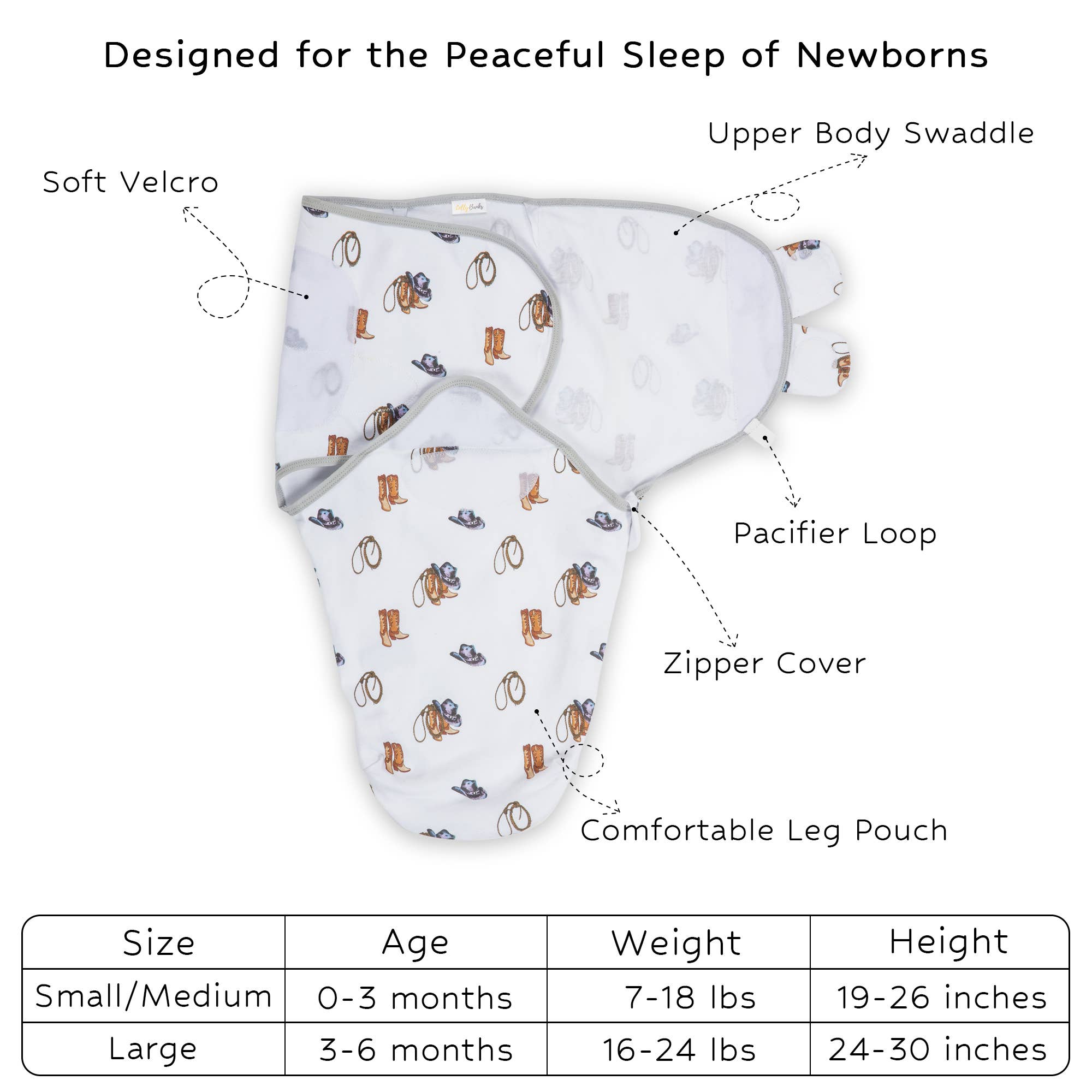 Life Is Better In Boots Baby Sleep Swaddle Organic Cotton