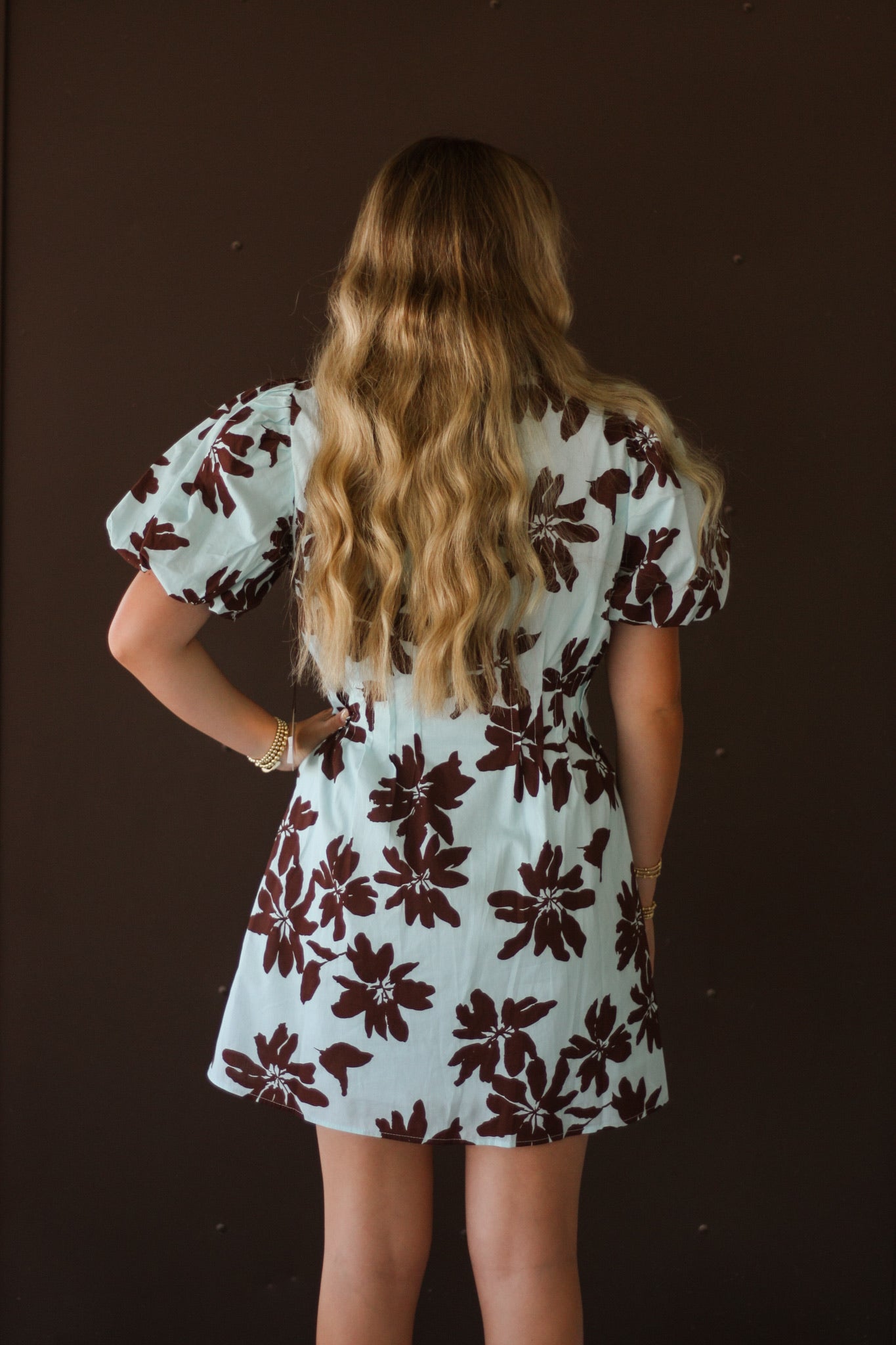 Floral Button Down Puff Sleeve Mini Dress