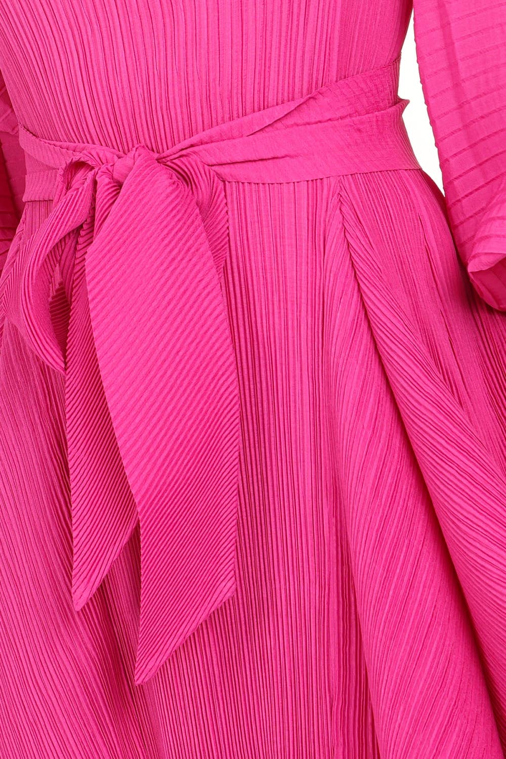 Bowtie Waist Pleats Maxi Dress