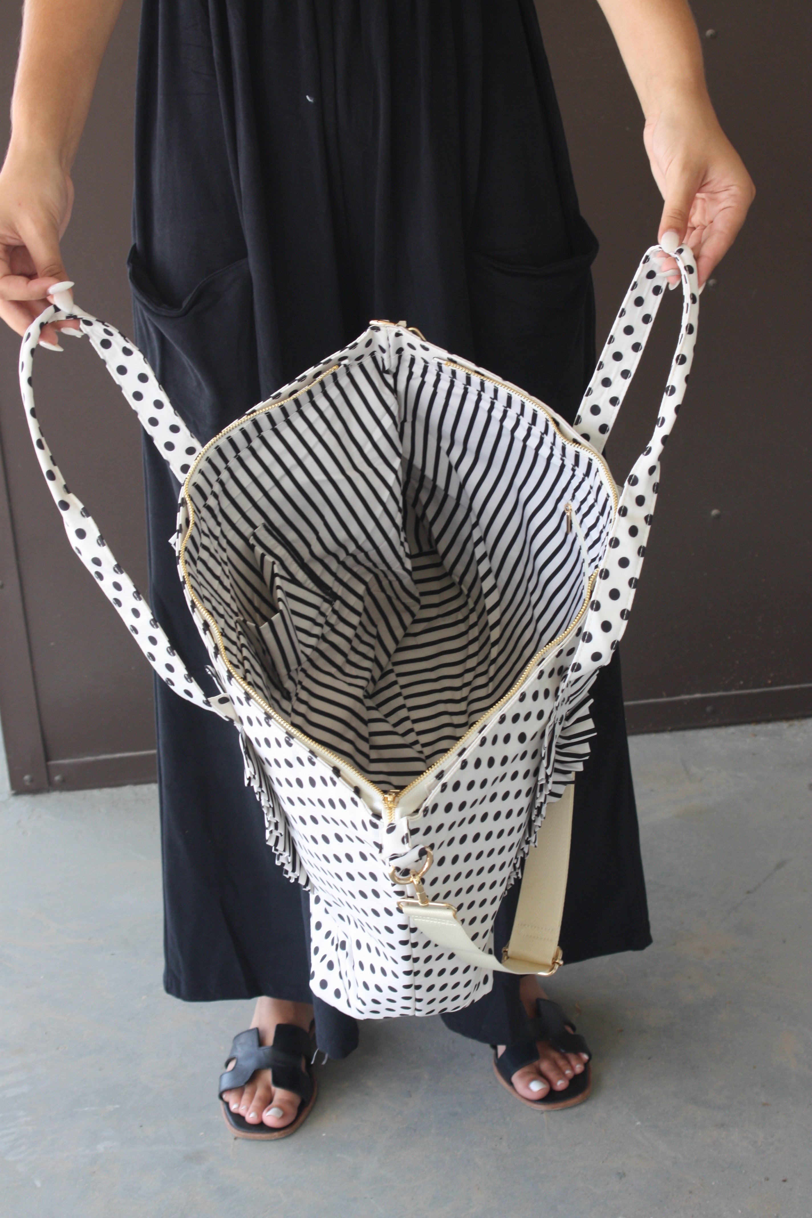 Polka Stripe Tote
