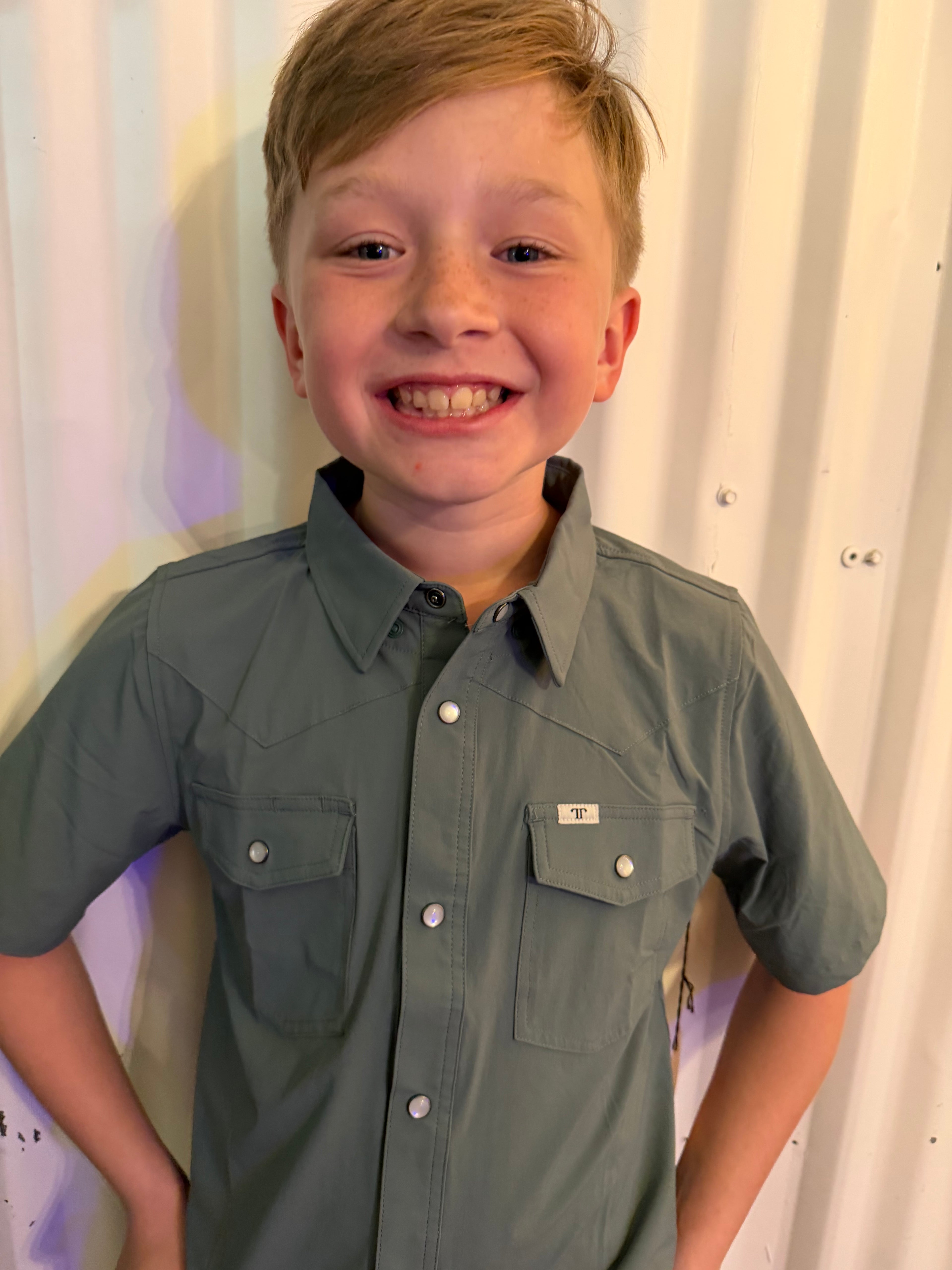 Pearl Snap Short Sleeve Boys Shirt