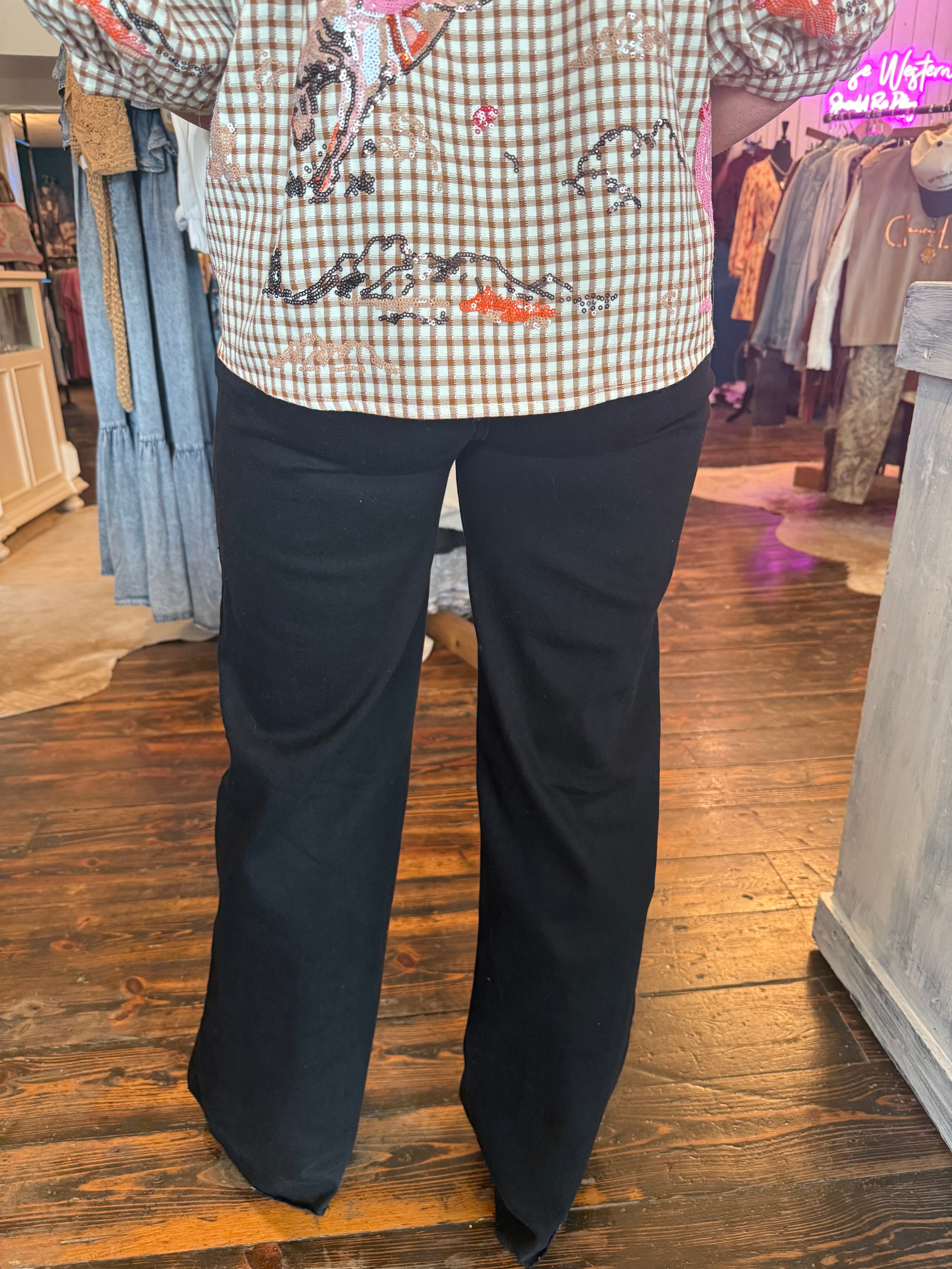 Vibrant Wide Leg Jeans Black