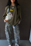 Rhinestone Camo Barrel Jeans