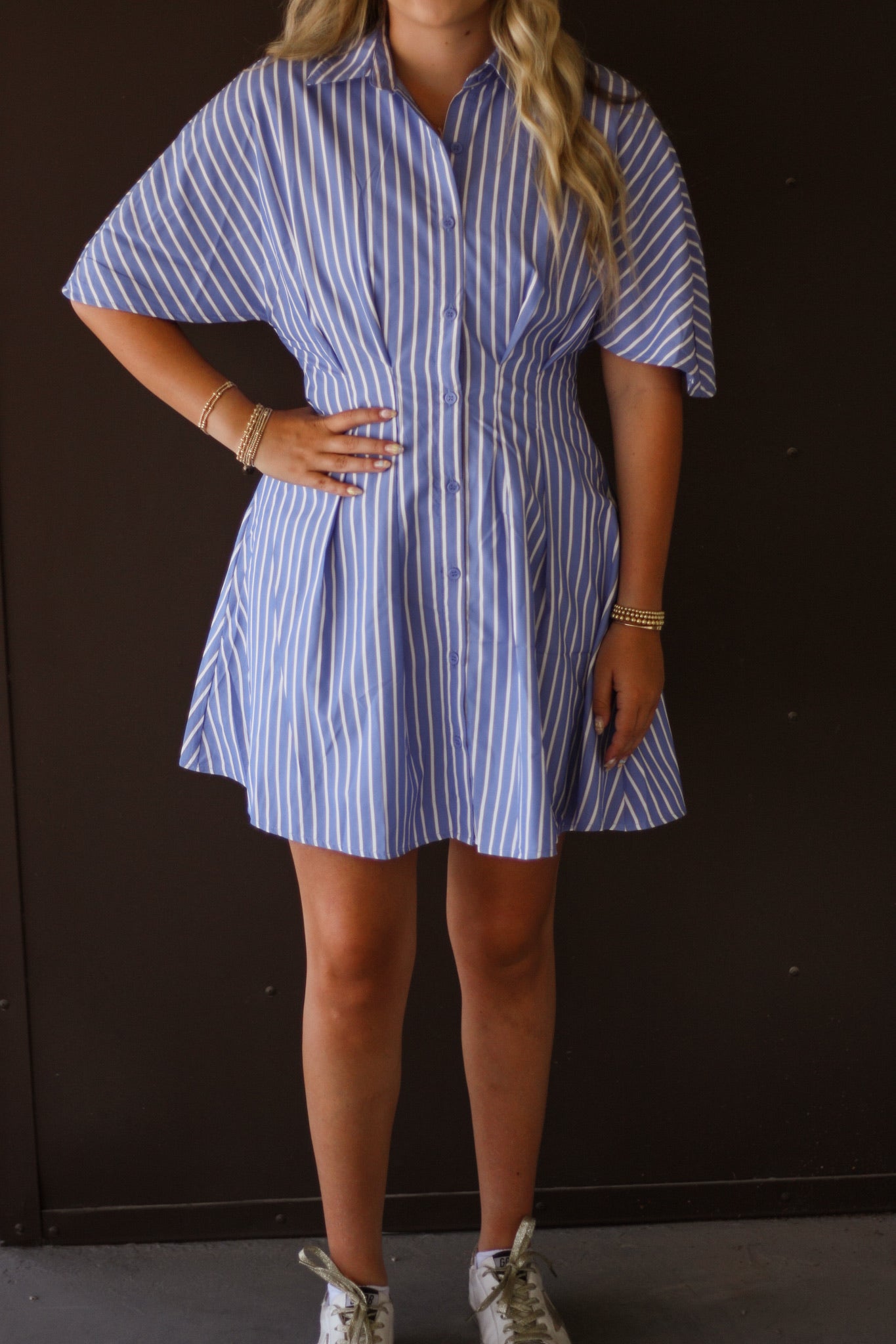Short-Sleeve Hourglass Mini Dress