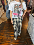 Black And Tan Gingham Pants
