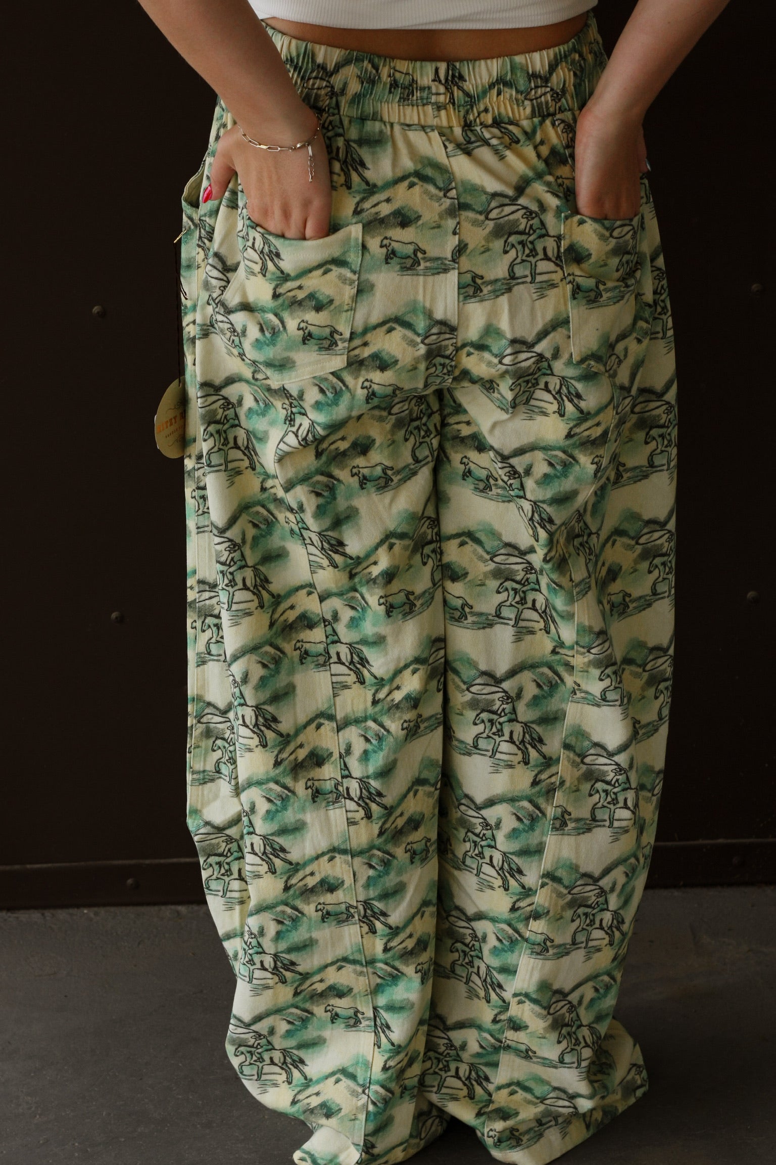 Turqoise Cowboy Slouch Jean