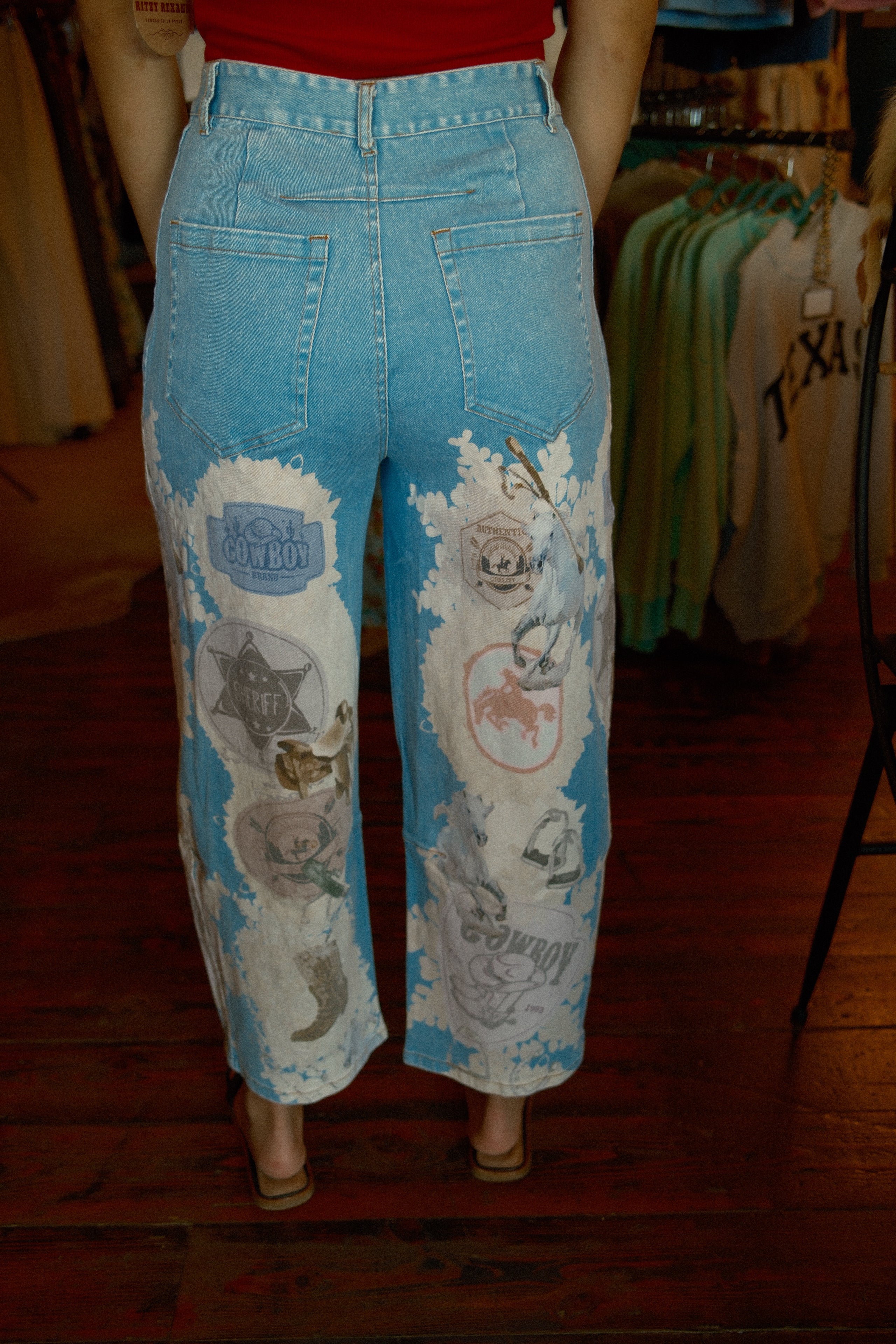 Western Patch Loose Jeans