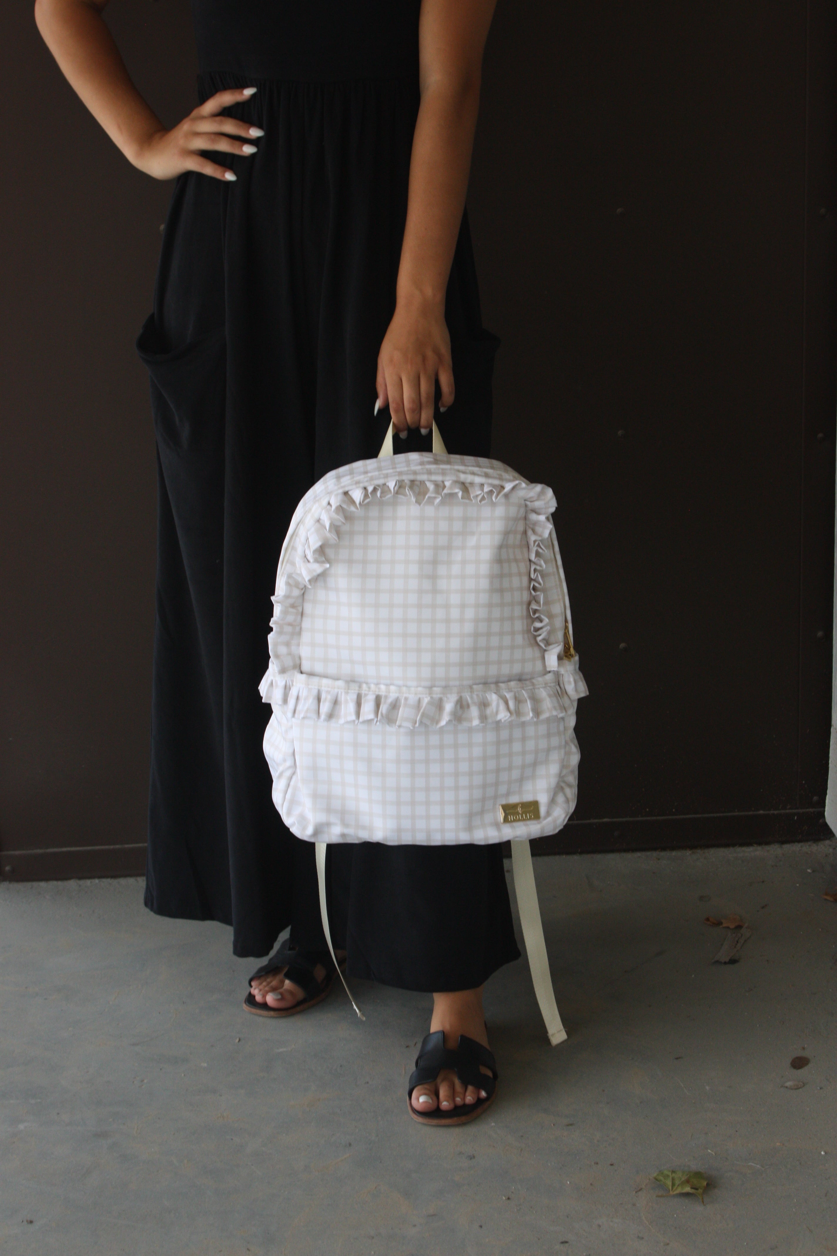 Nude Plaid Backpack
