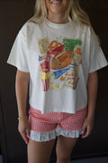 Football Collage Cropped Tee