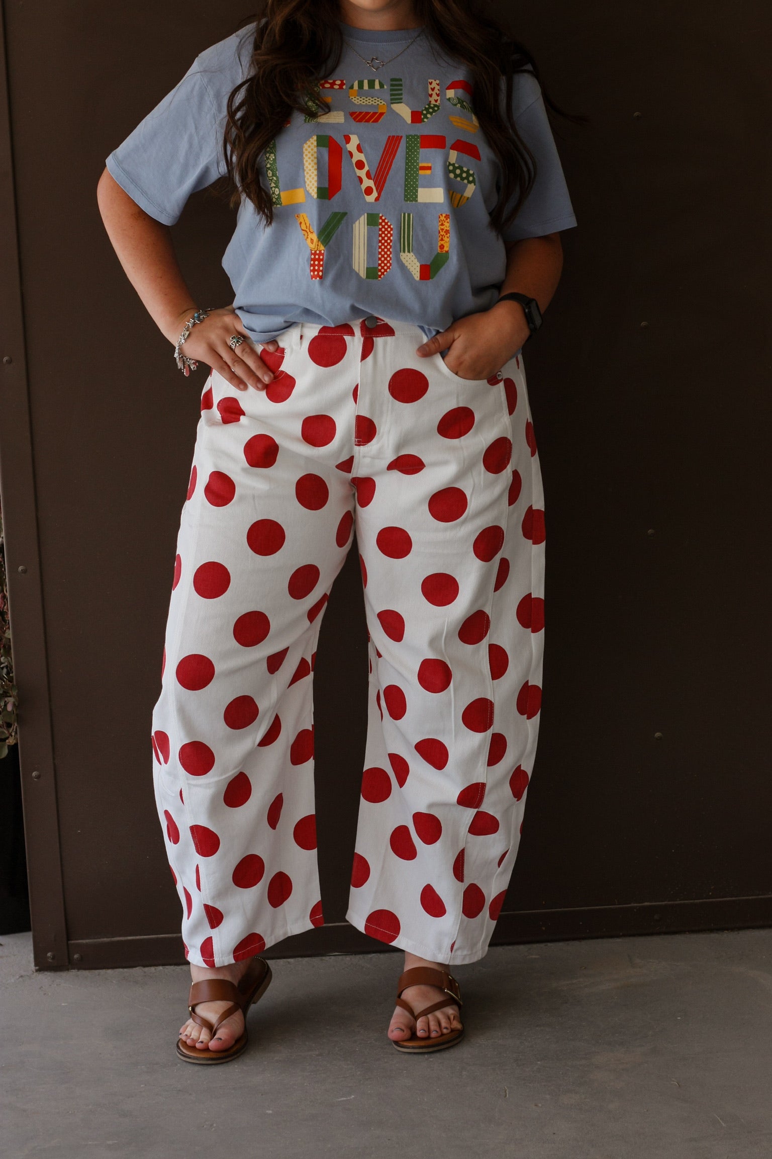 Game Day Polka Dot Printed Jean