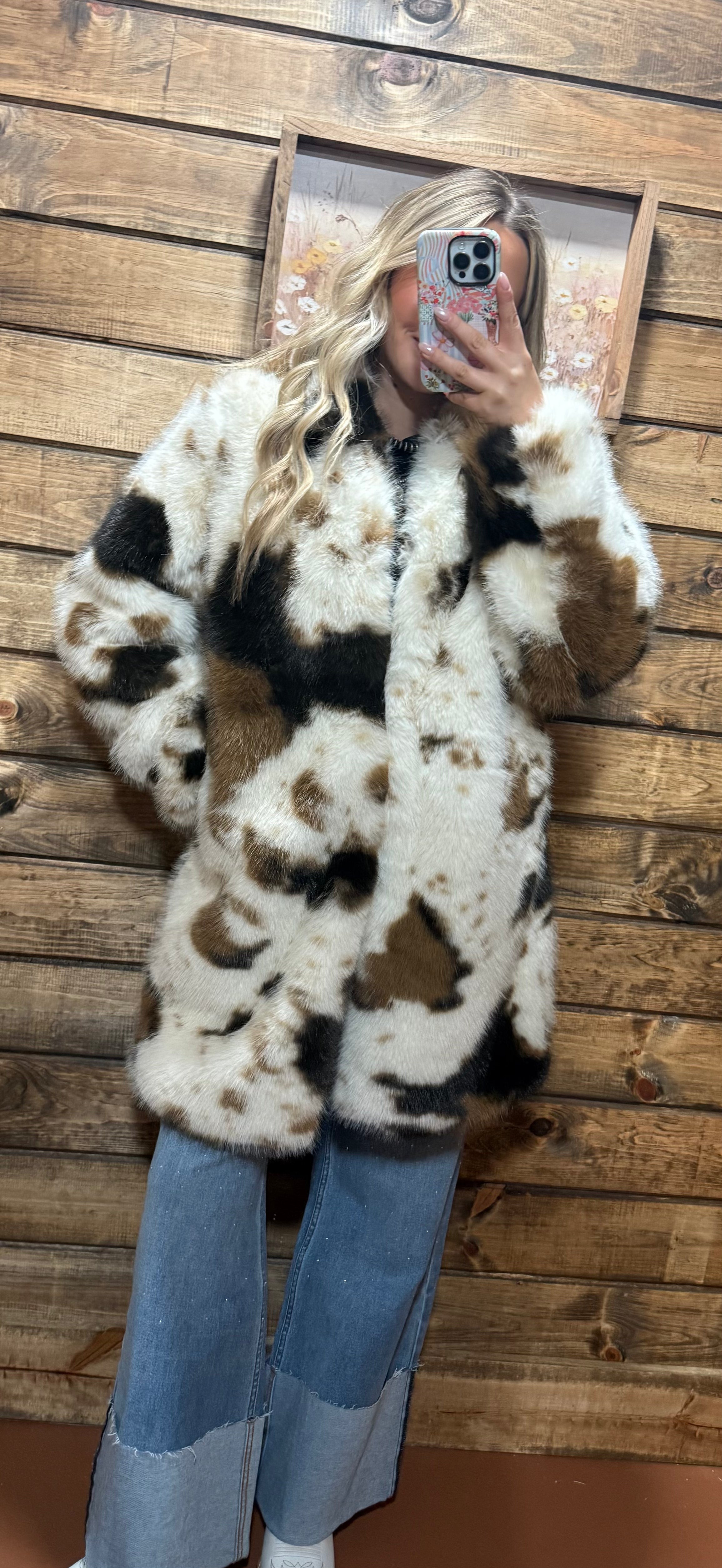 Davi+Dani Faux Fur Cowhide Jacket