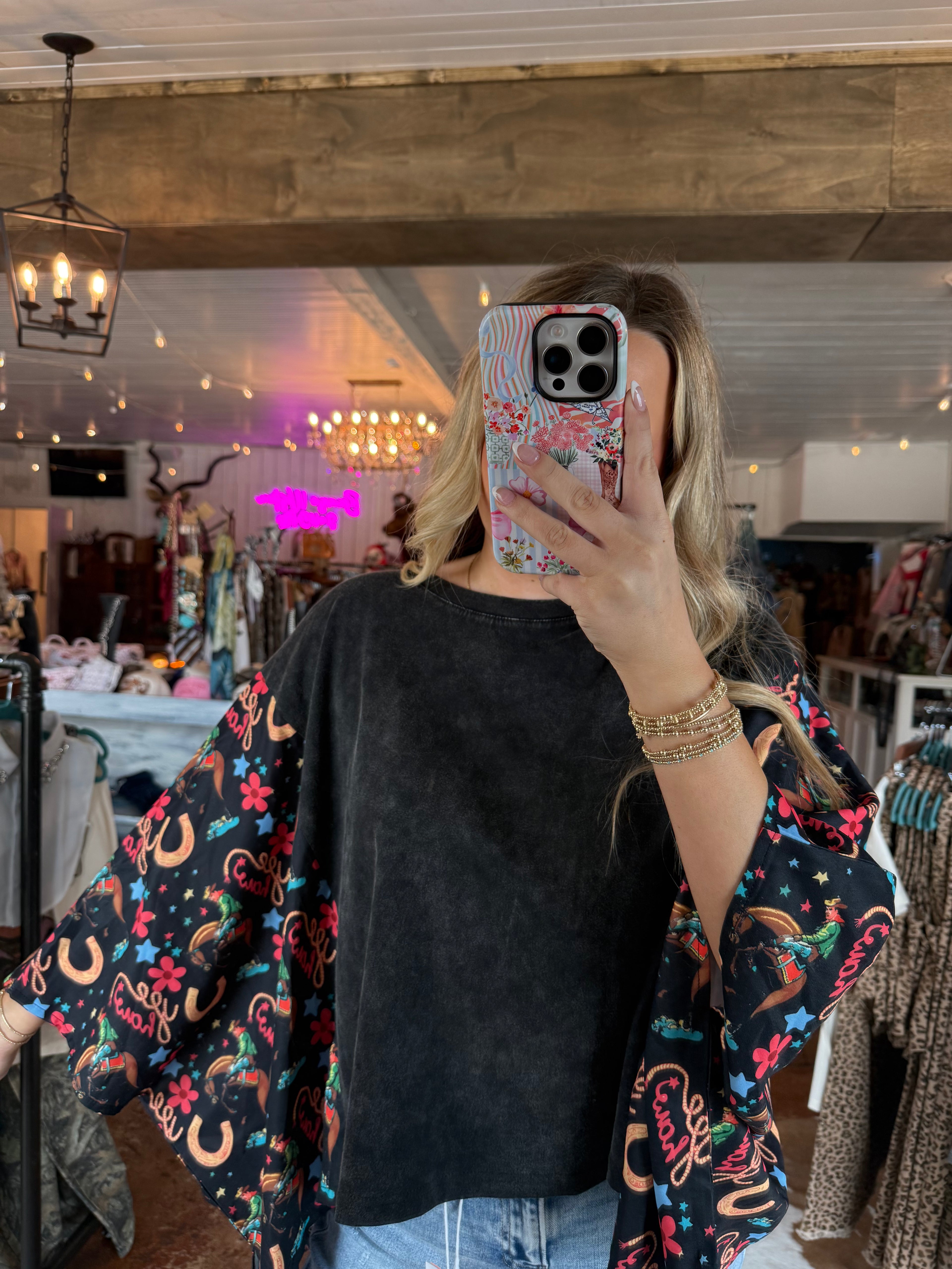 Turquoise Haven Retro Cowboy Blouse