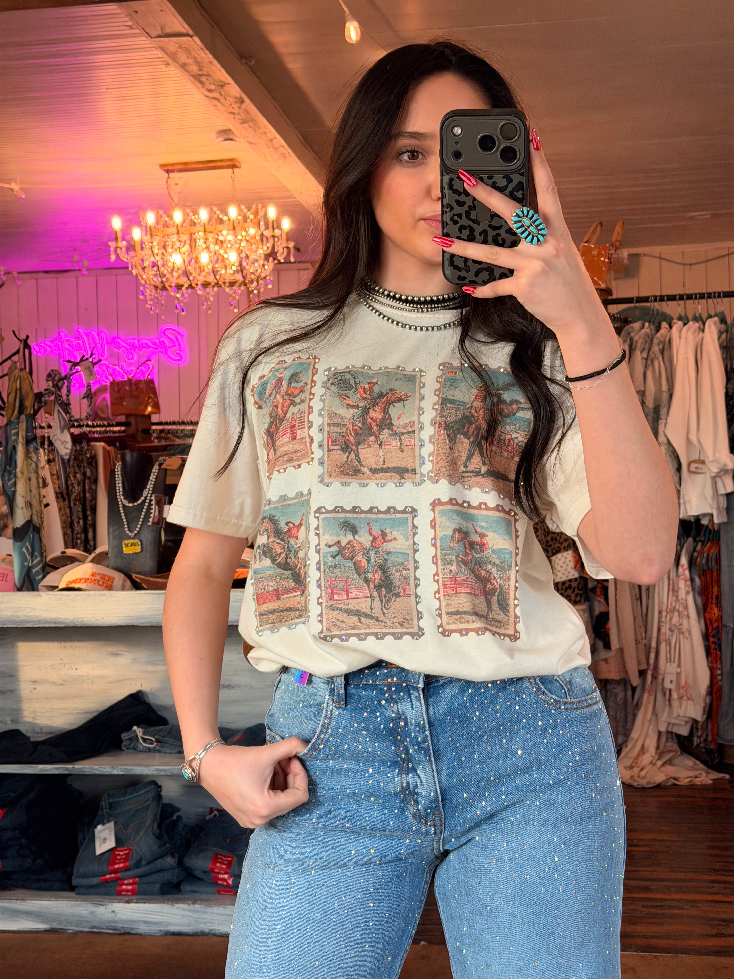 Cowboy Postage Stamp Tee