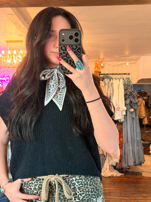 Cap Sleeve Sweater Black