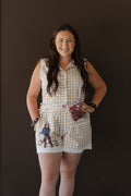 Brown Gingham Cowgirl Set