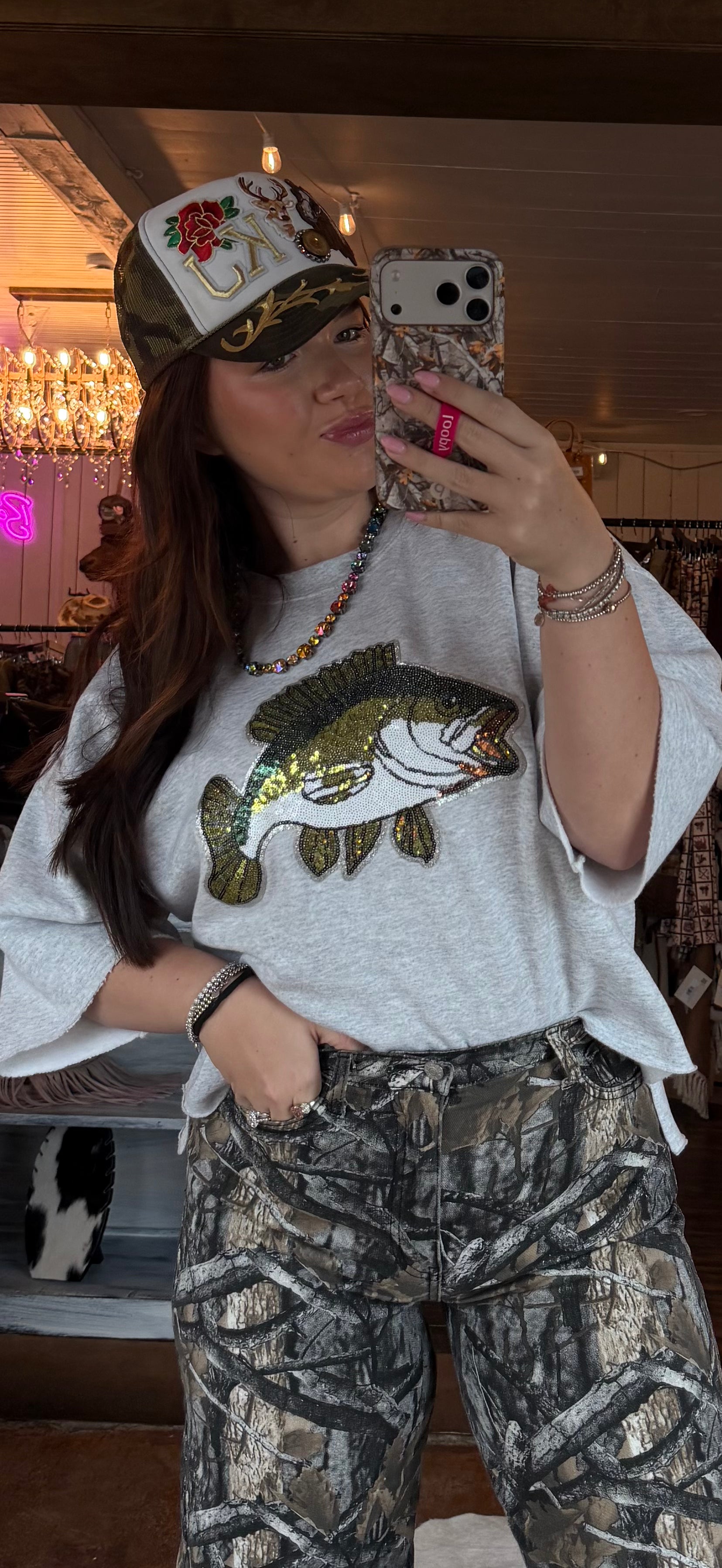 Sequins Bass Sweatshirt Gray