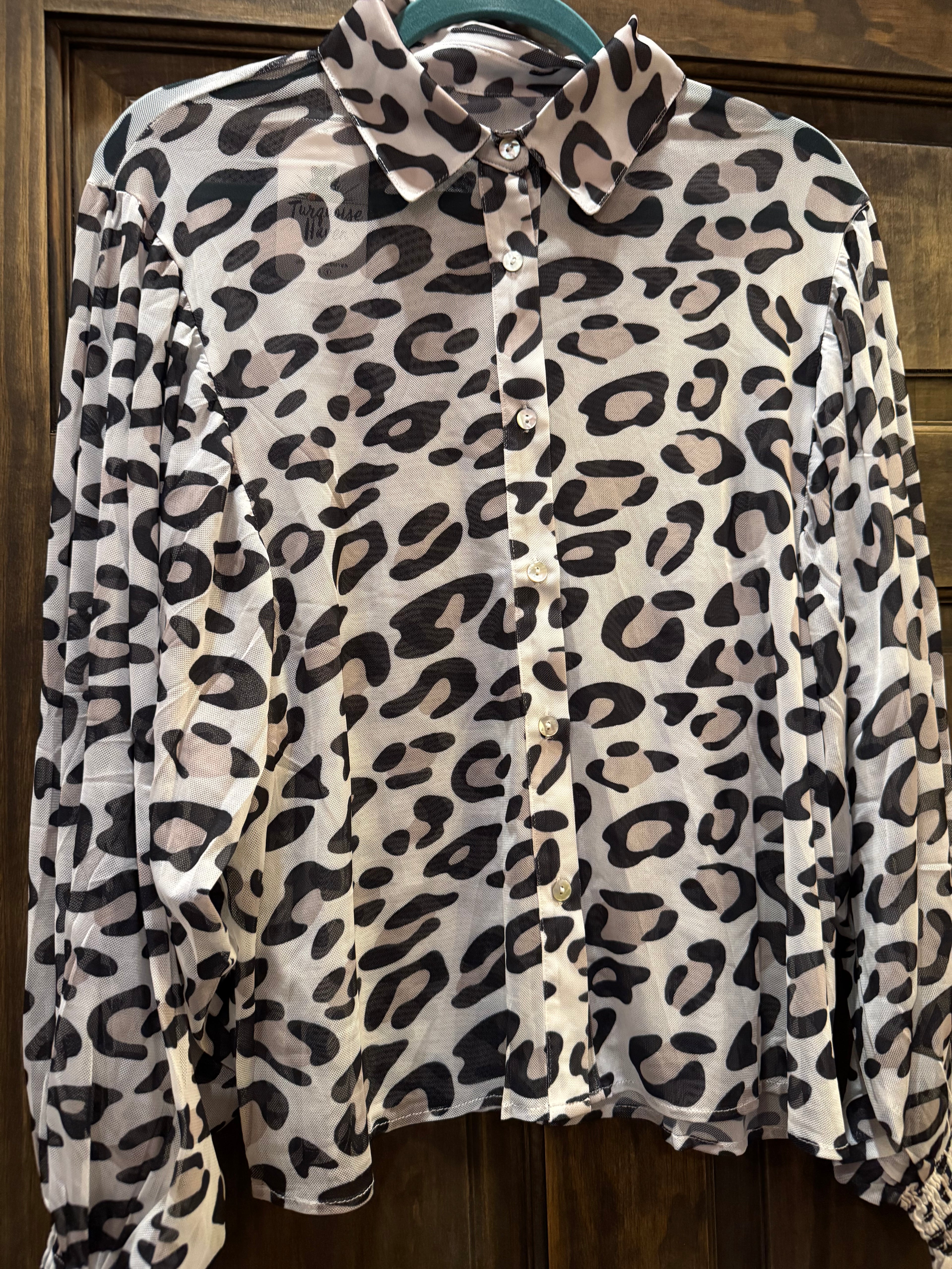 Mesh Button Down Long Sleeve