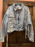 Oli & Hali Rope Detailed Patchwork Denim Jacket