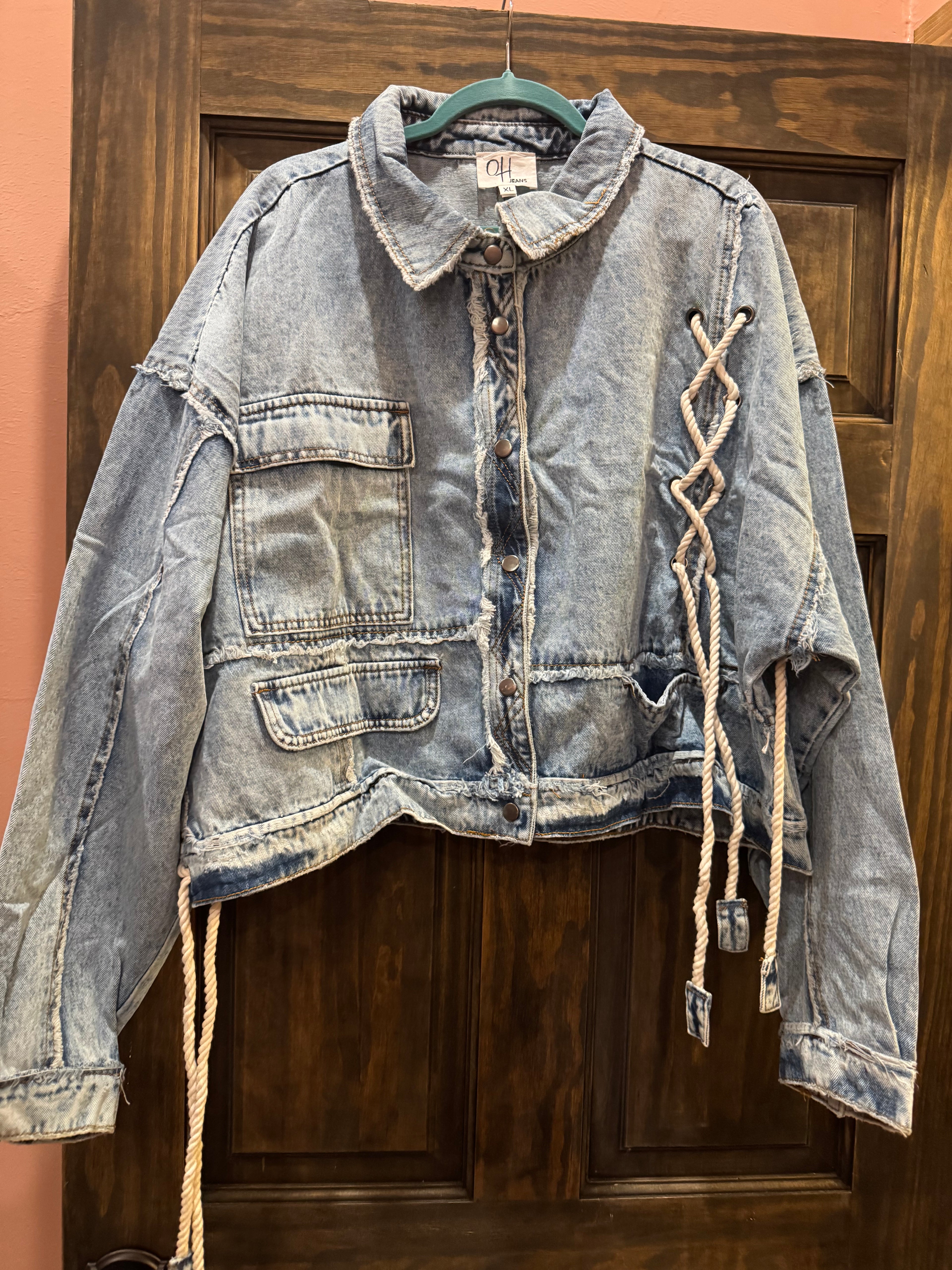 Oli & Hali Rope Detailed Patchwork Denim Jacket