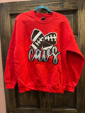 6J Threads Cavs Football Bow Sweatshirt Red