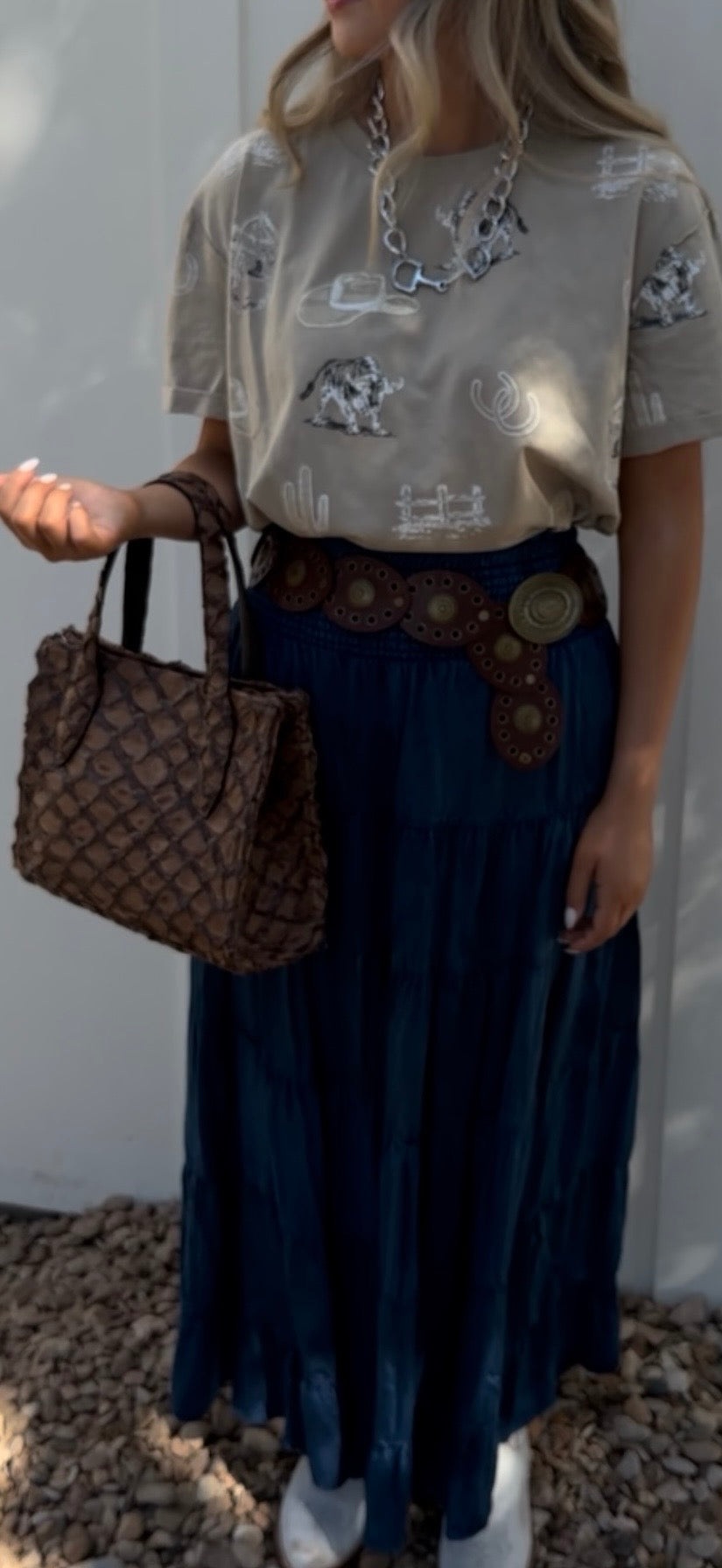 Blue Light-Wash Skirt