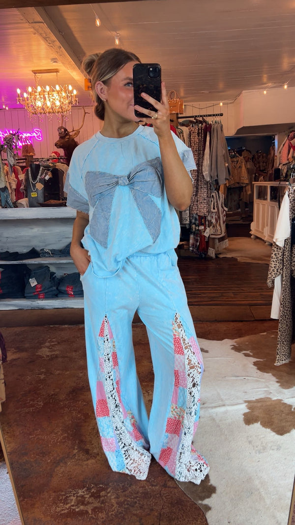 Baby Blue Bow Tee