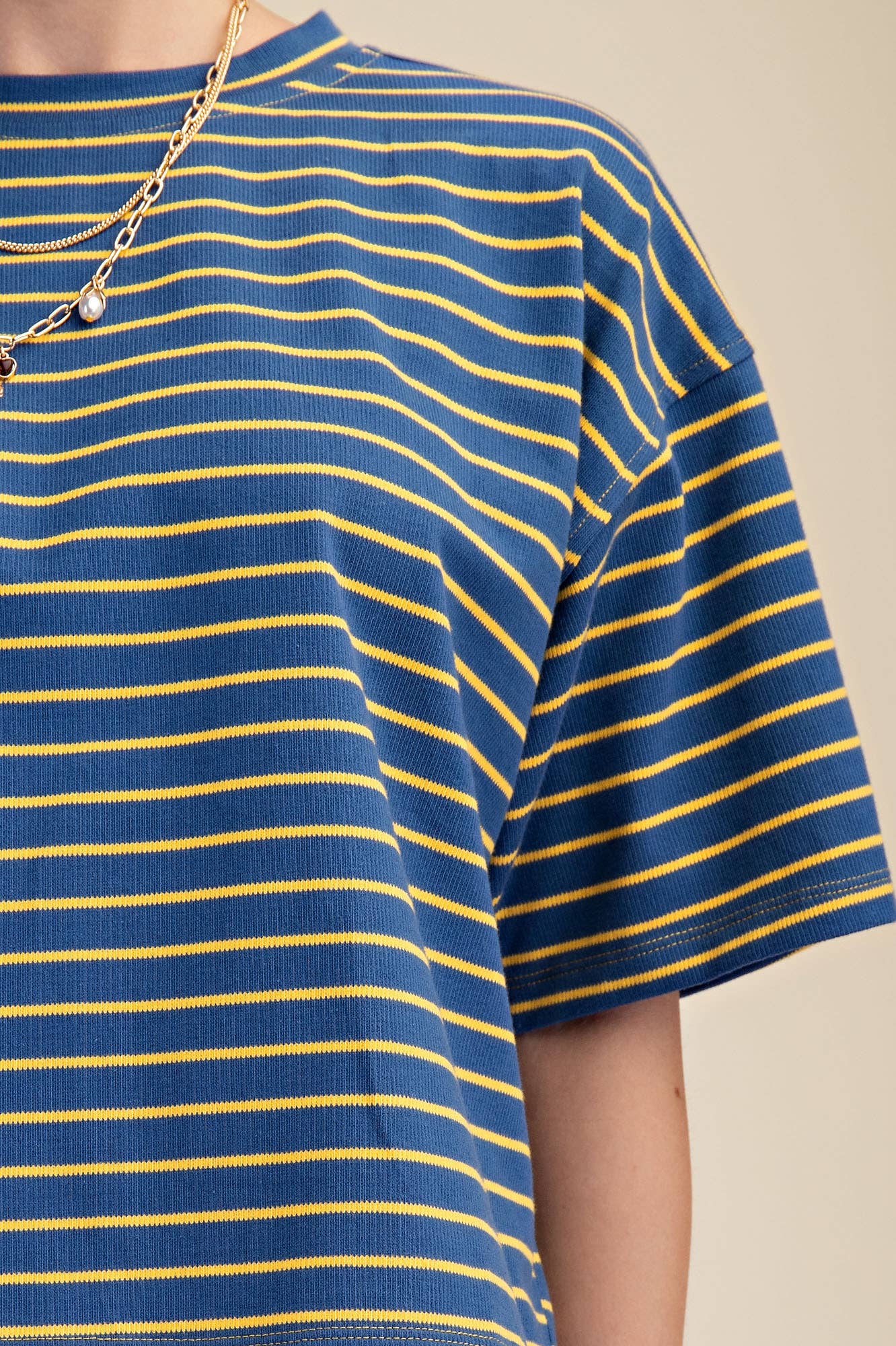 Round Neck Wide Sleeve Pullover Stripe Everyday Top
