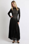 Geometric Crochet Lace Maxi Dress