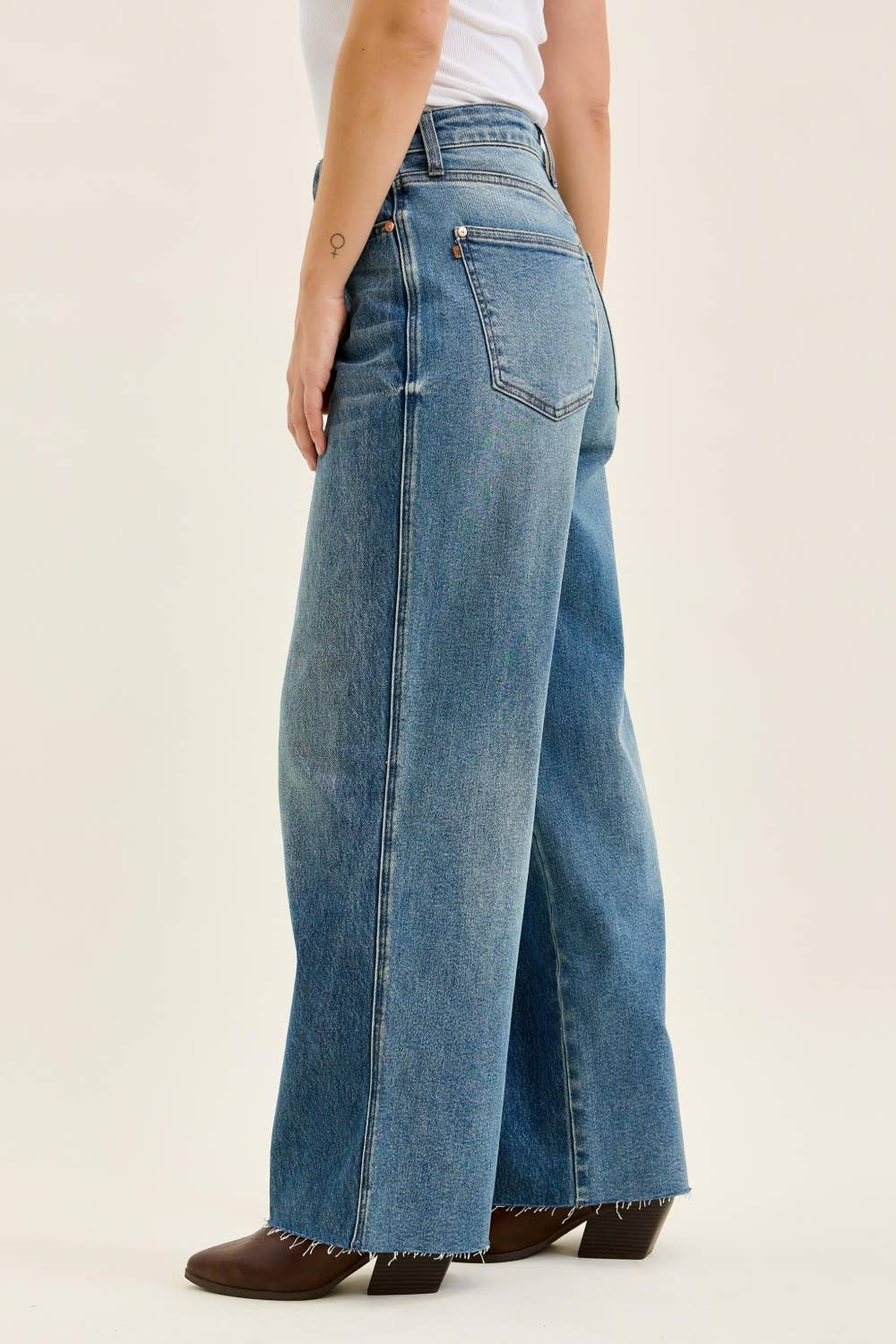Rigid Front Wide Leg Jeans