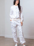 Taelynn Western Printed Matching Sweat Set Ivory Multi