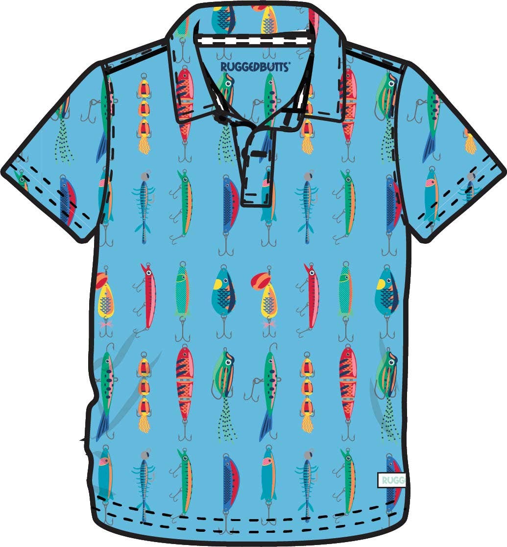 Boys Gone Fishin Knit Short Sleeve Performance Polo