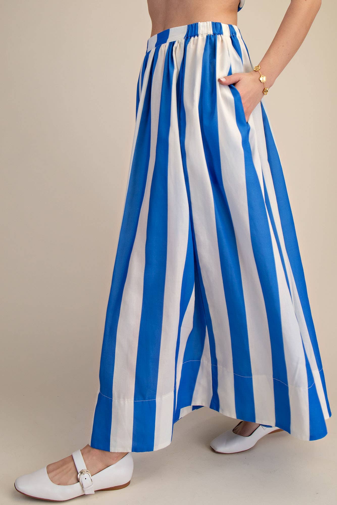 Stripe Flare Maxi Skirt