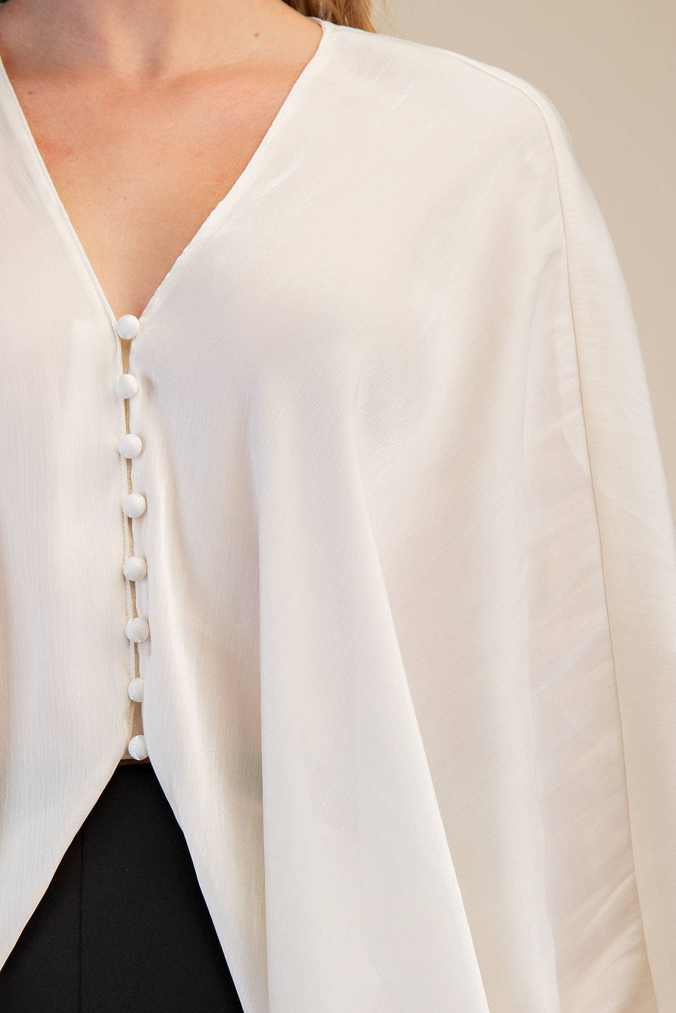 V-Neck Balloon Sleeve Top